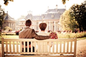 couple, marriage, bench